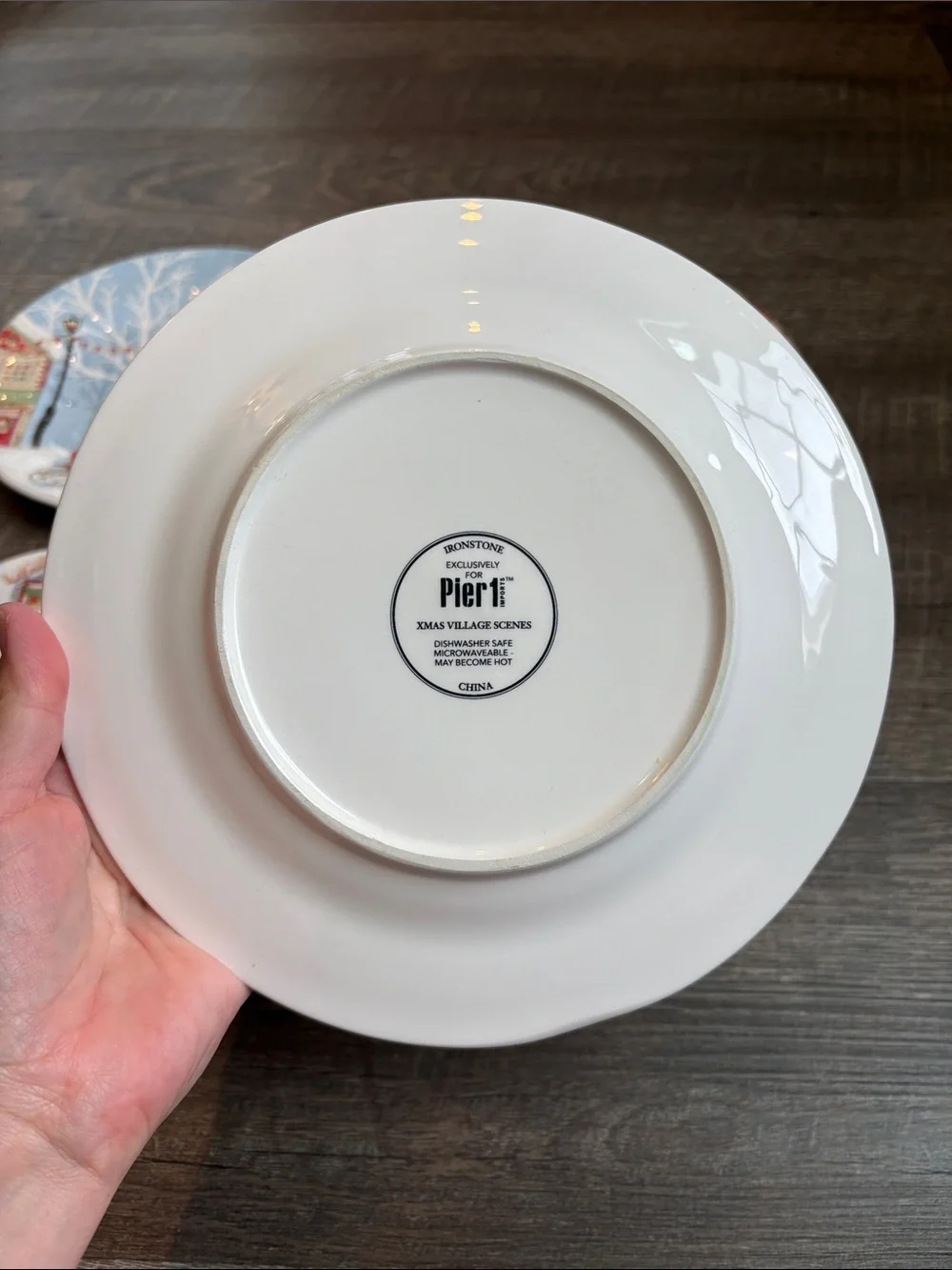 Pier 1 Christmas Village Salad/Dessert Plates Set of 4 Holiday